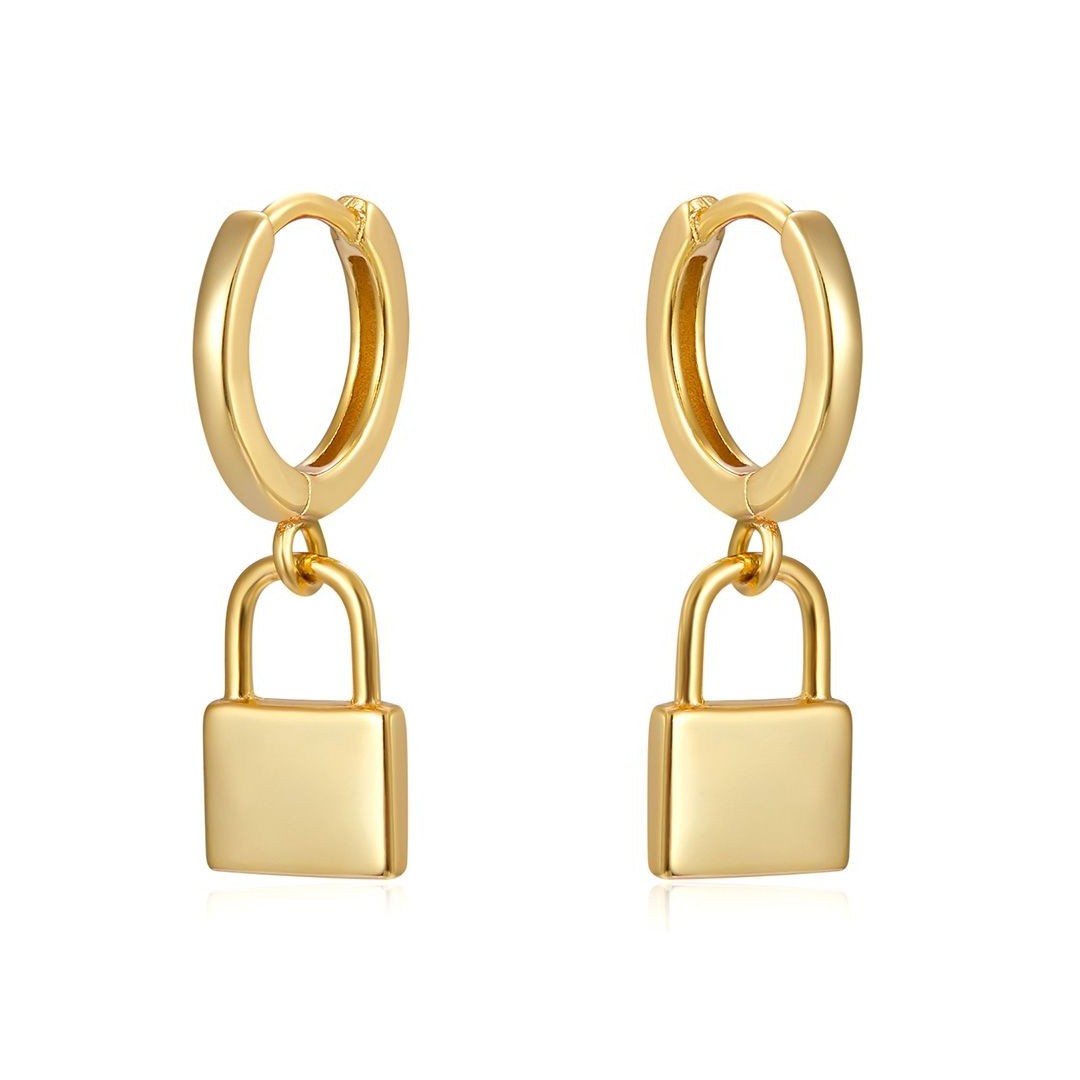 Padlock gold - Gold earrings - Trium Jewelry