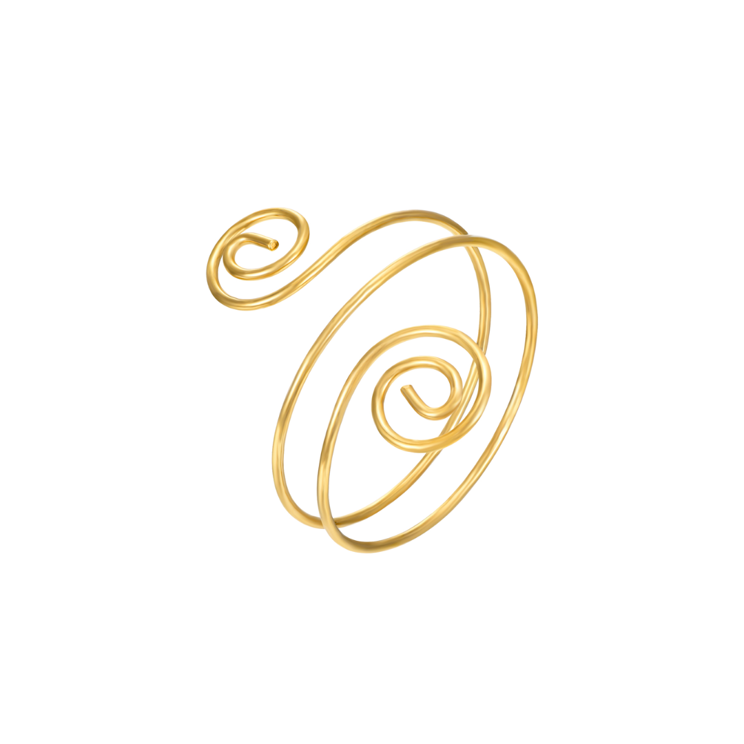 Gold adjustable Armlet - Spiral | GiB Jewels